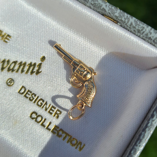 Vintage 9ct Gold Revolver Gun Charm