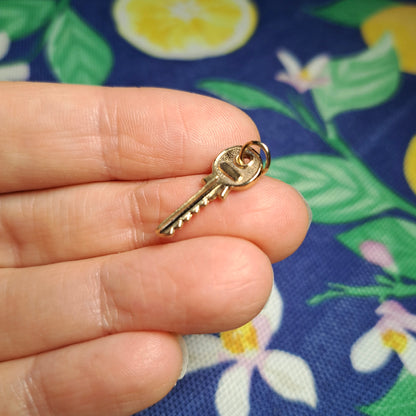 Vintage 9ct Gold Small Yale Key Charm, 1960