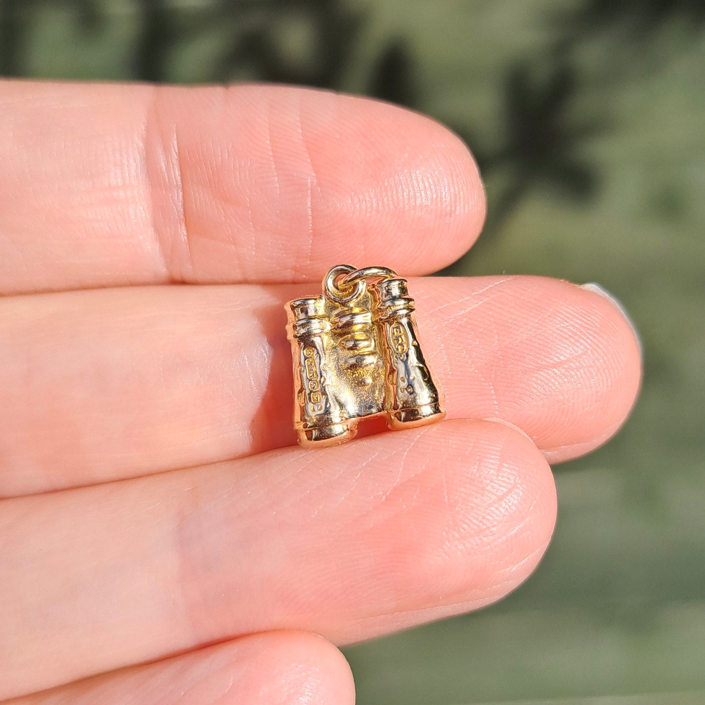 Vintage 9ct Gold Binoculars Charm, 1955