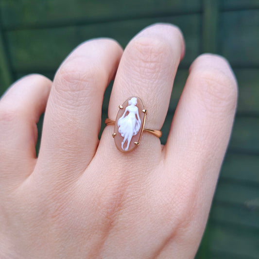 vintage h. samuel 1945 9ct gold cameo ring