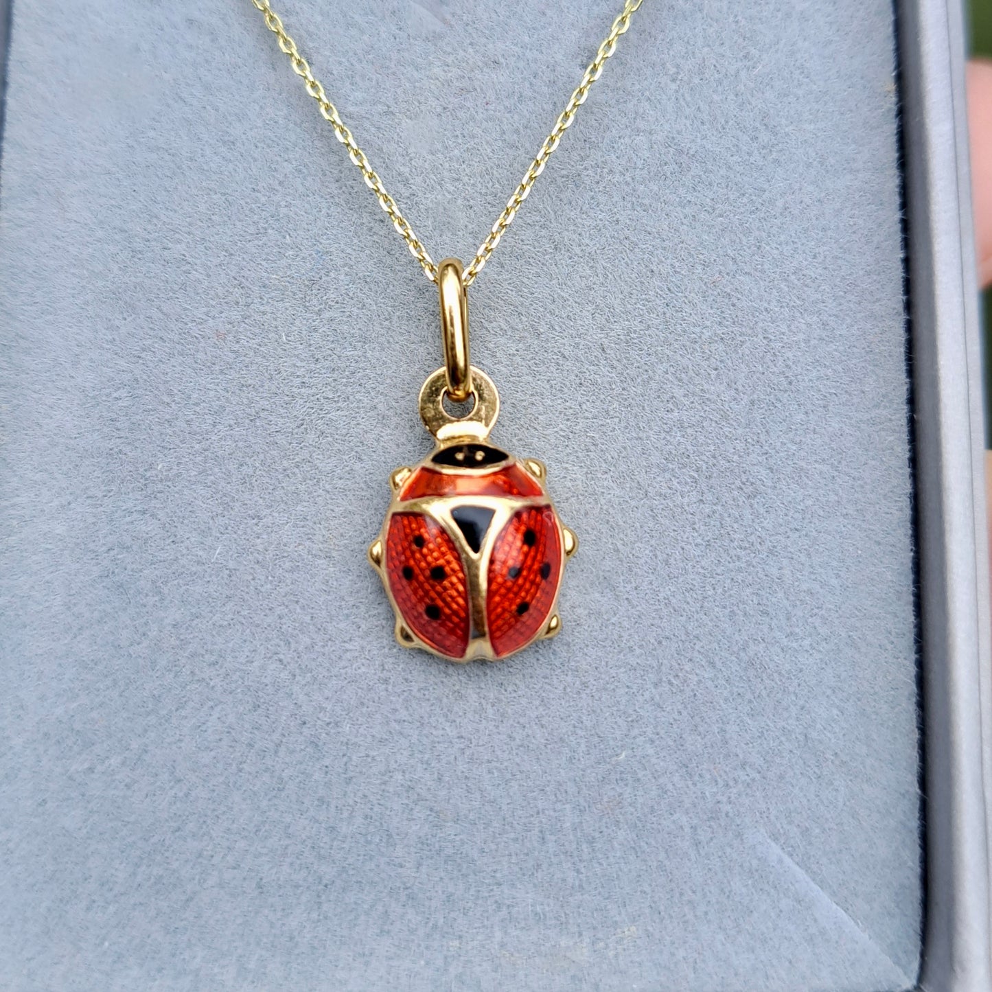 Pre-owned 9ct Gold and Enamel Ladybird Charm, Unoaerre