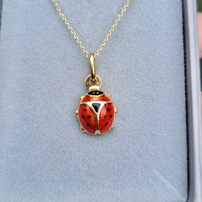 Pre-owned 9ct Gold and Enamel Ladybird Charm, Unoaerre