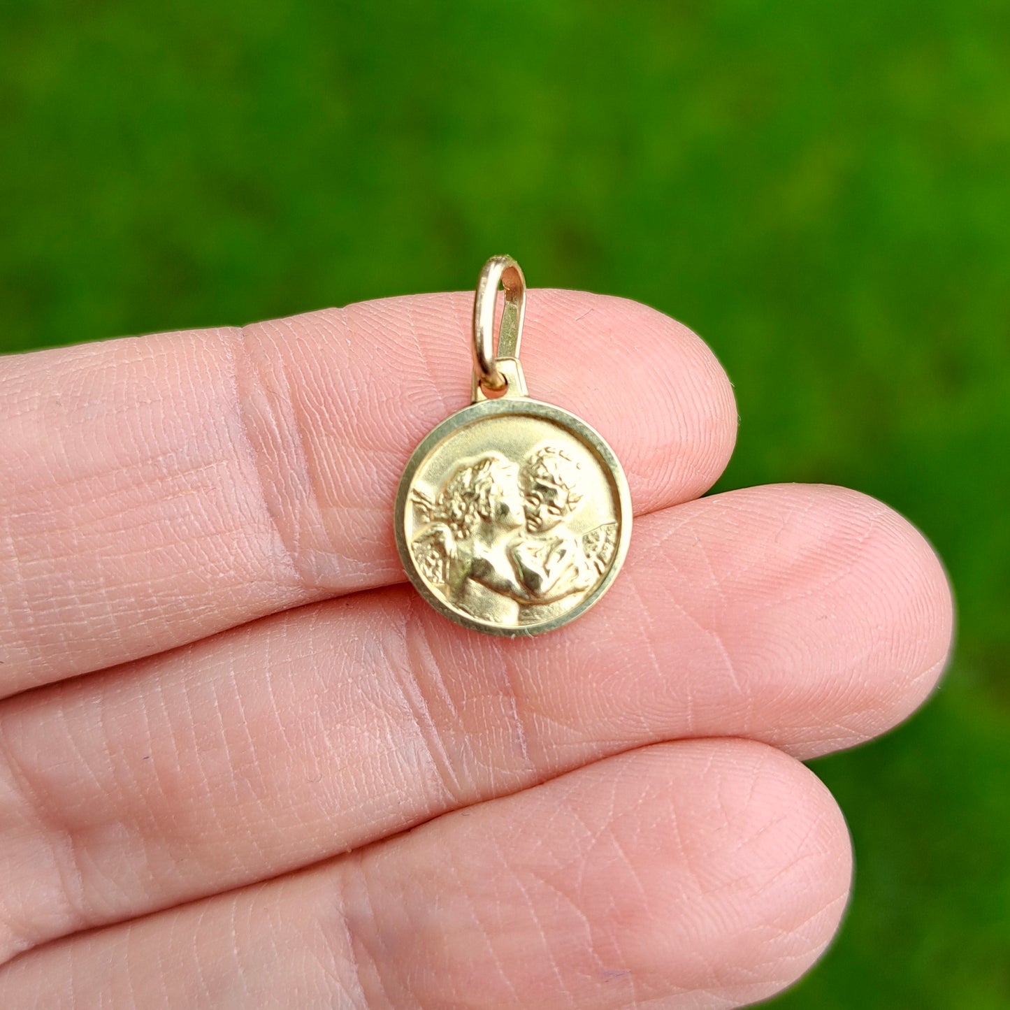 Pre-owned 9ct Yellow Gold Round Cherubs / Angels Charm