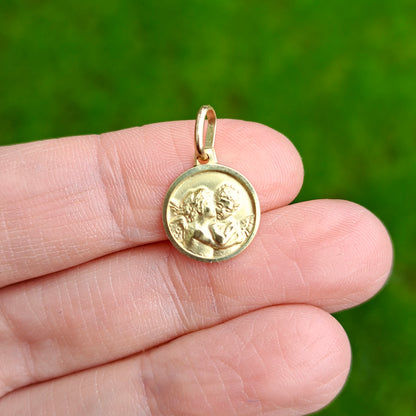 Pre-owned 9ct Yellow Gold Round Cherubs / Angels Charm