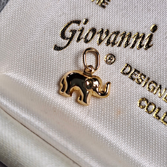 Pre-owned Tiny Puffy 9ct Gold Elephant Charm