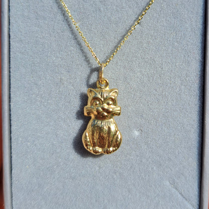 9ct Gold Cat Charm / Pendant