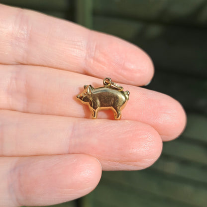 9ct Gold Lucky Pig Charm / Pendant