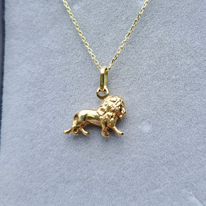 Mini 9ct Gold Puffy Lion Charm / Pendant