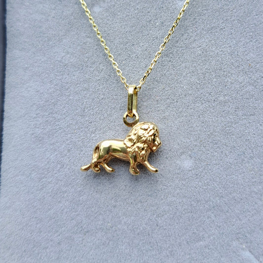 Mini 9ct Gold Puffy Lion Charm / Pendant