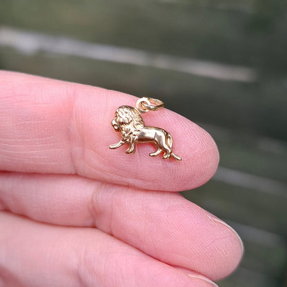 Mini 9ct Gold Puffy Lion Charm / Pendant