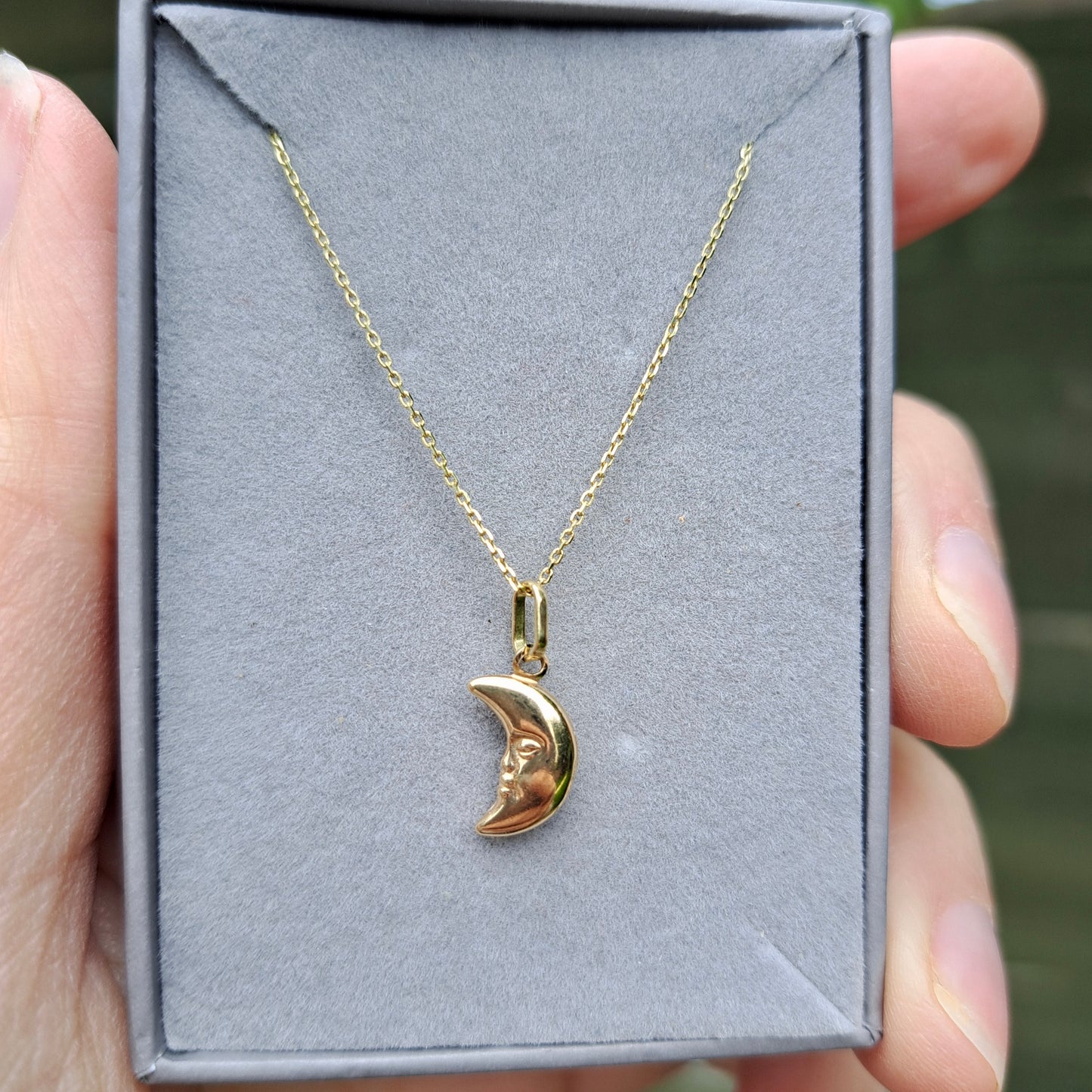 9ct Gold Crescent Man on Moon Charm / Pendant