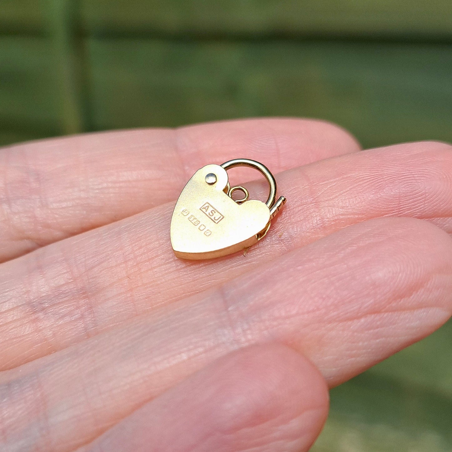 Vintage 9ct Gold Heart Padlock Clasp Charm, 1994