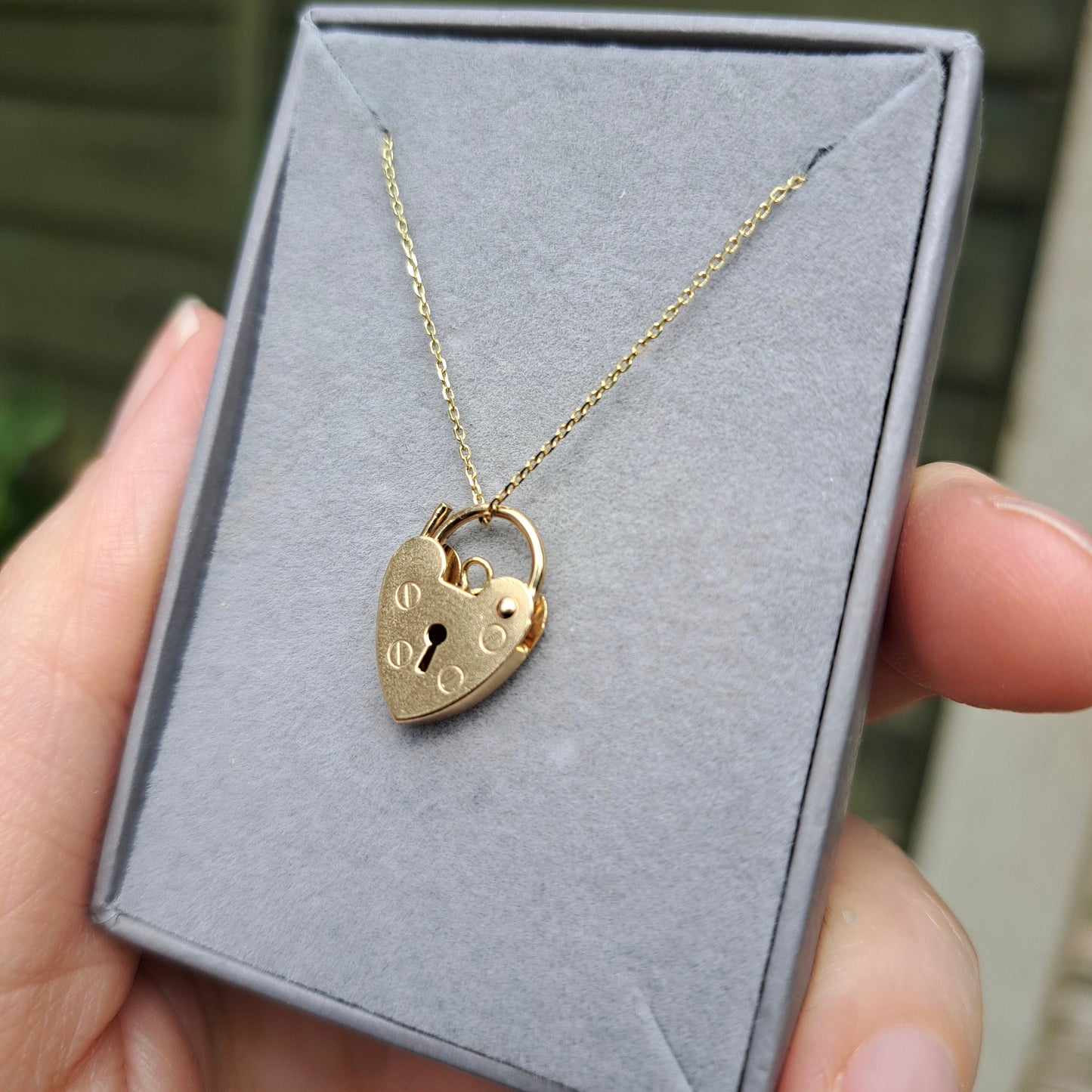 Vintage 9ct Gold Heart Padlock Clasp Charm, 1994