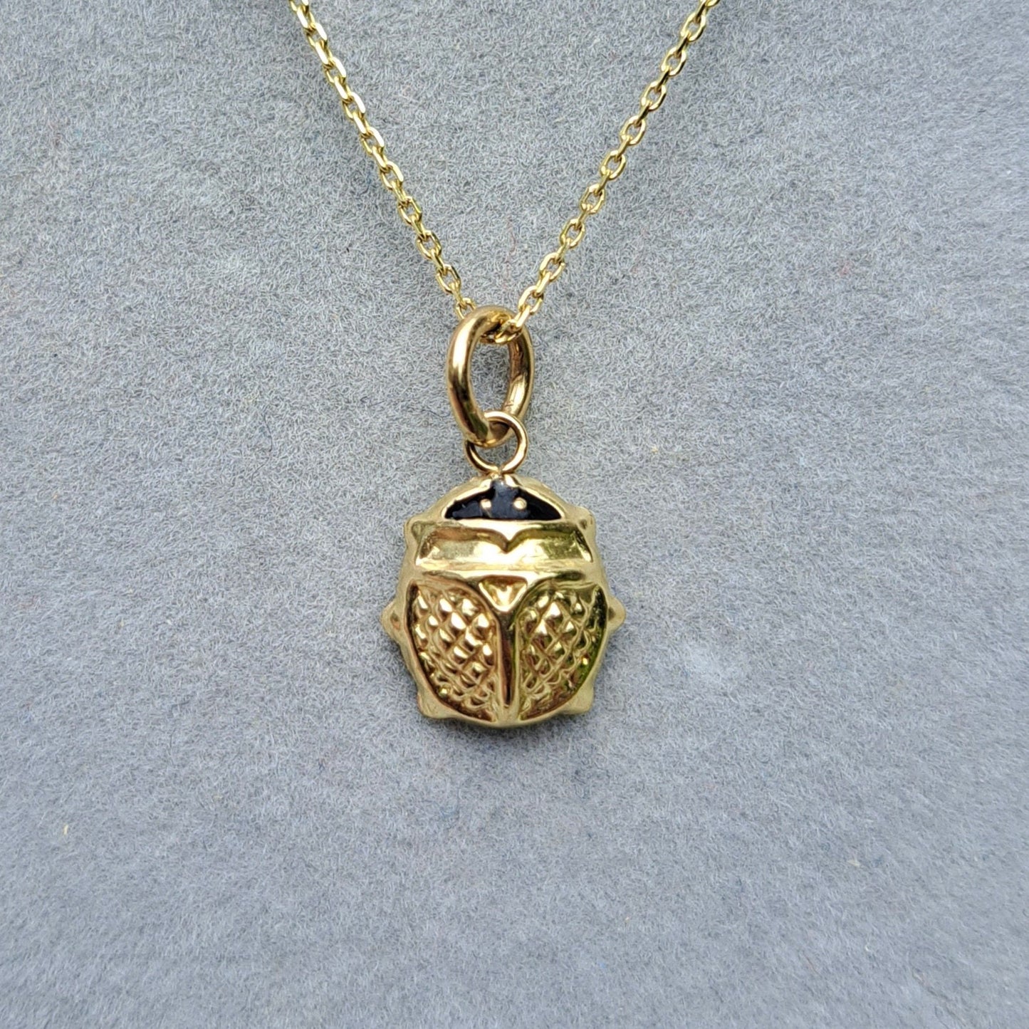9ct Gold and Black Enamel Small Ladybird Charm