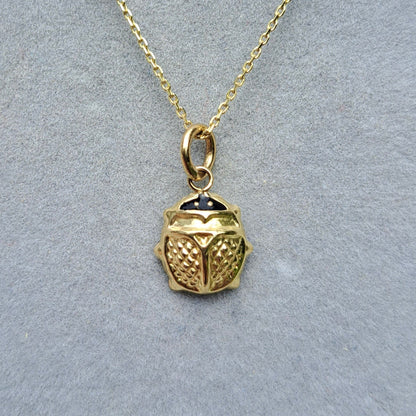 9ct Gold and Black Enamel Small Ladybird Charm