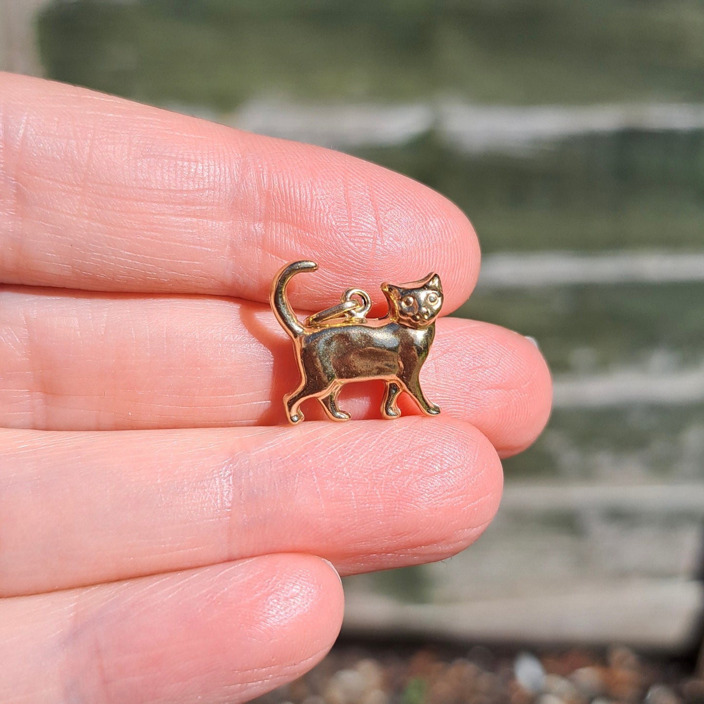 9ct Gold Cat Charm / Pendant