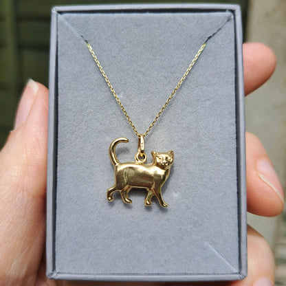 9ct Gold Cat Charm / Pendant