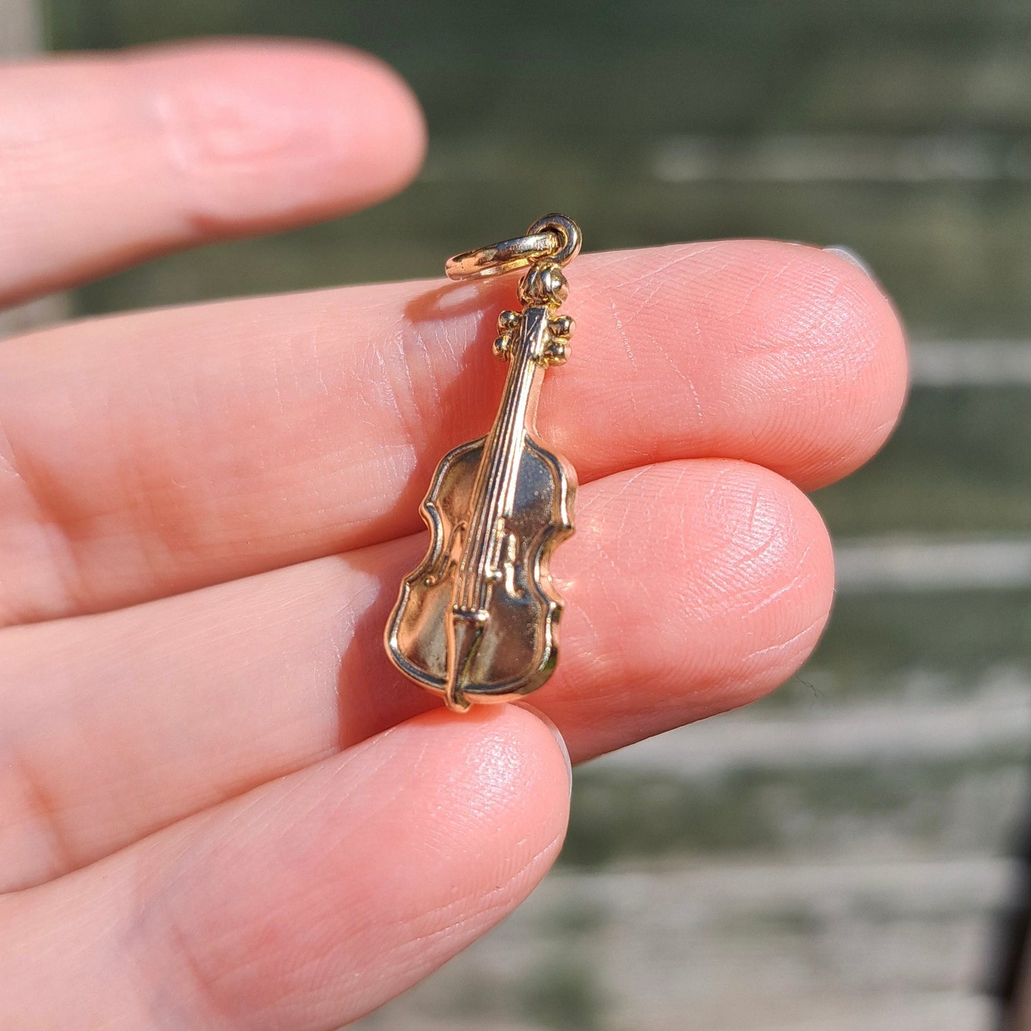 Vintage 9ct Gold Violin Charm, 1994