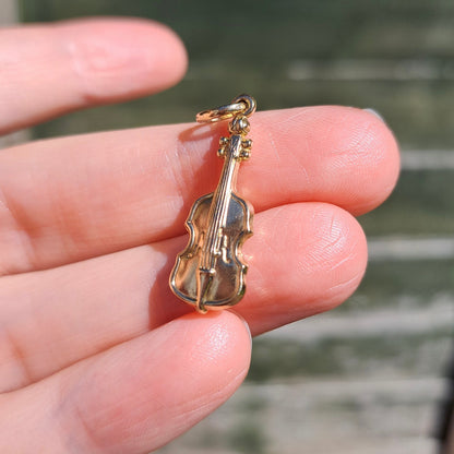 Vintage 9ct Gold Violin Charm, 1994
