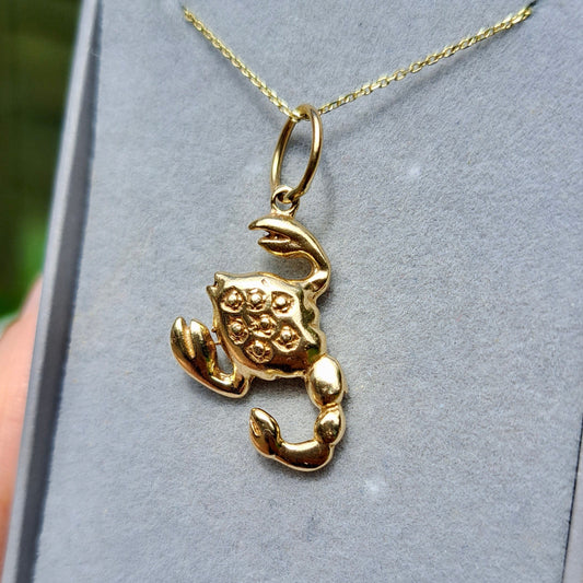 Vintage Solid 9ct Gold Scorpion Charm, 1996
