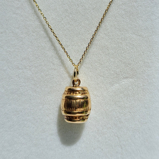 Vintage 9ct Gold Beer Barrel / Keg Charm, 1950s / 60s