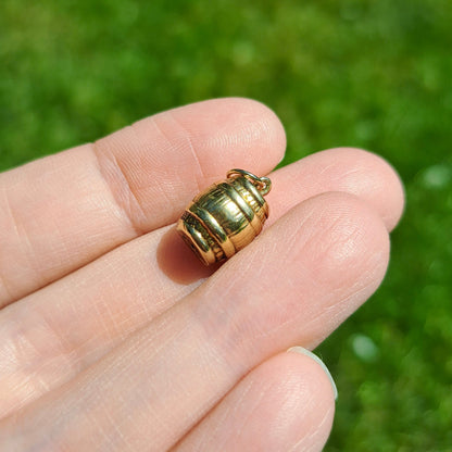 Vintage 9ct Gold Beer Barrel / Keg Charm, 1950s / 60s