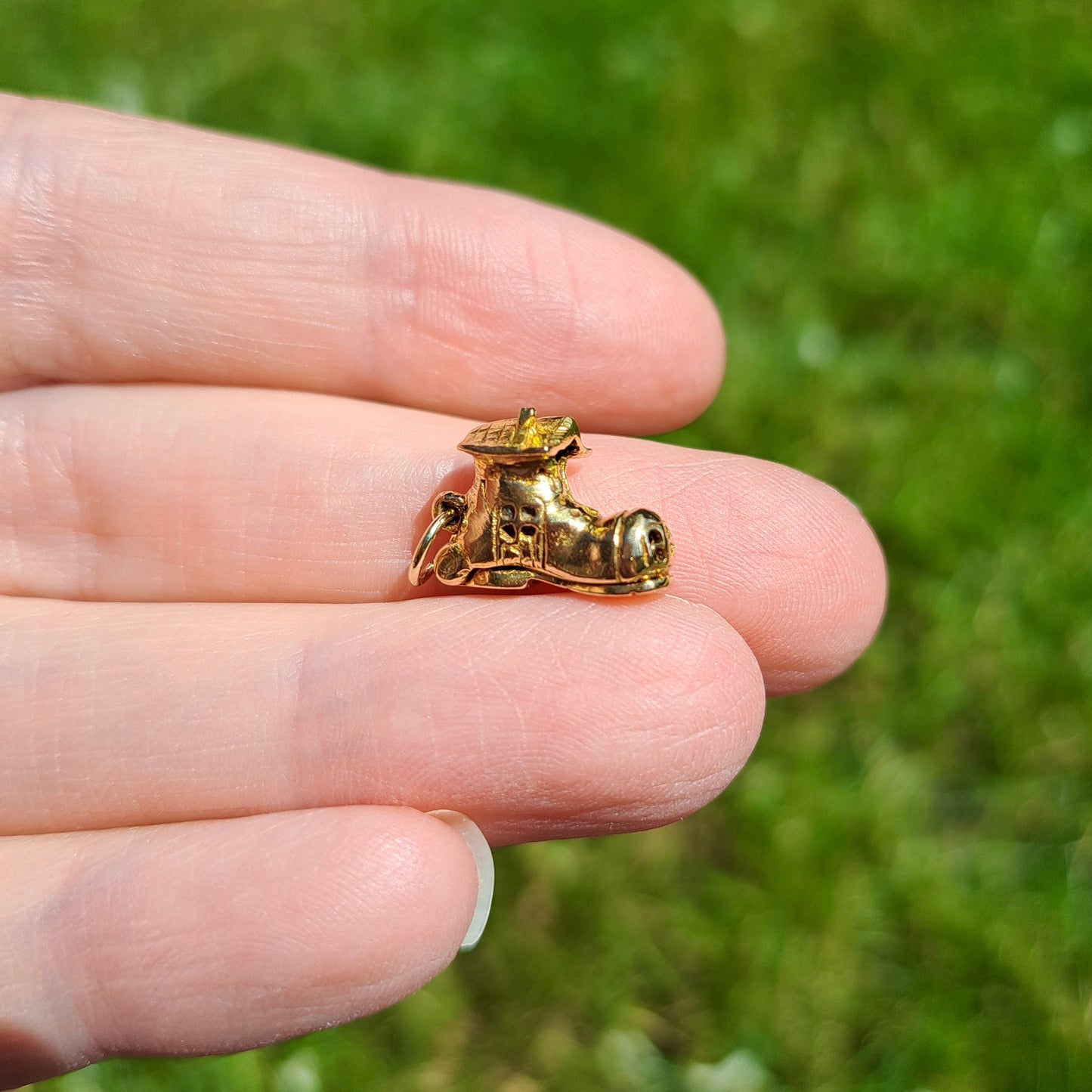 Vintage 9ct Gold Opening Boot Charm, 1957 - The Old Woman Who Lived In A Shoe