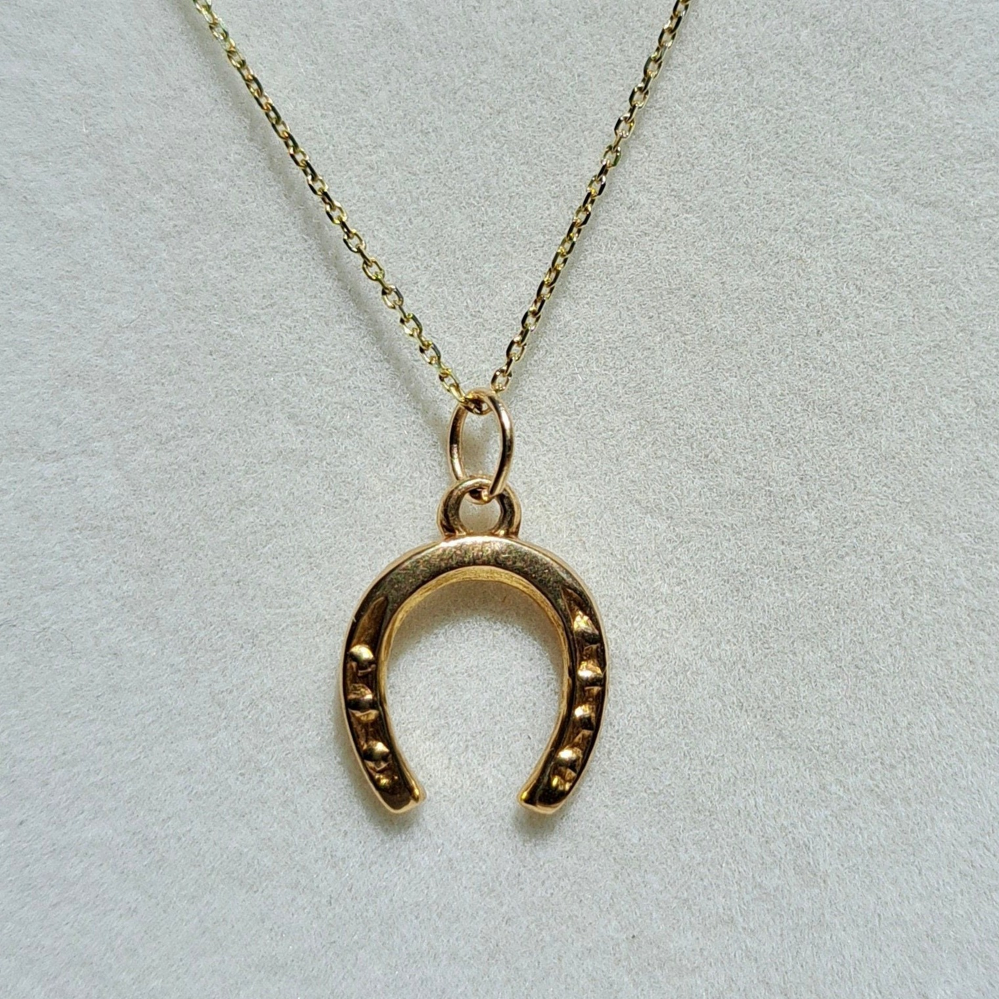 Small Vintage 9ct Gold Horseshoe Charm, 1957