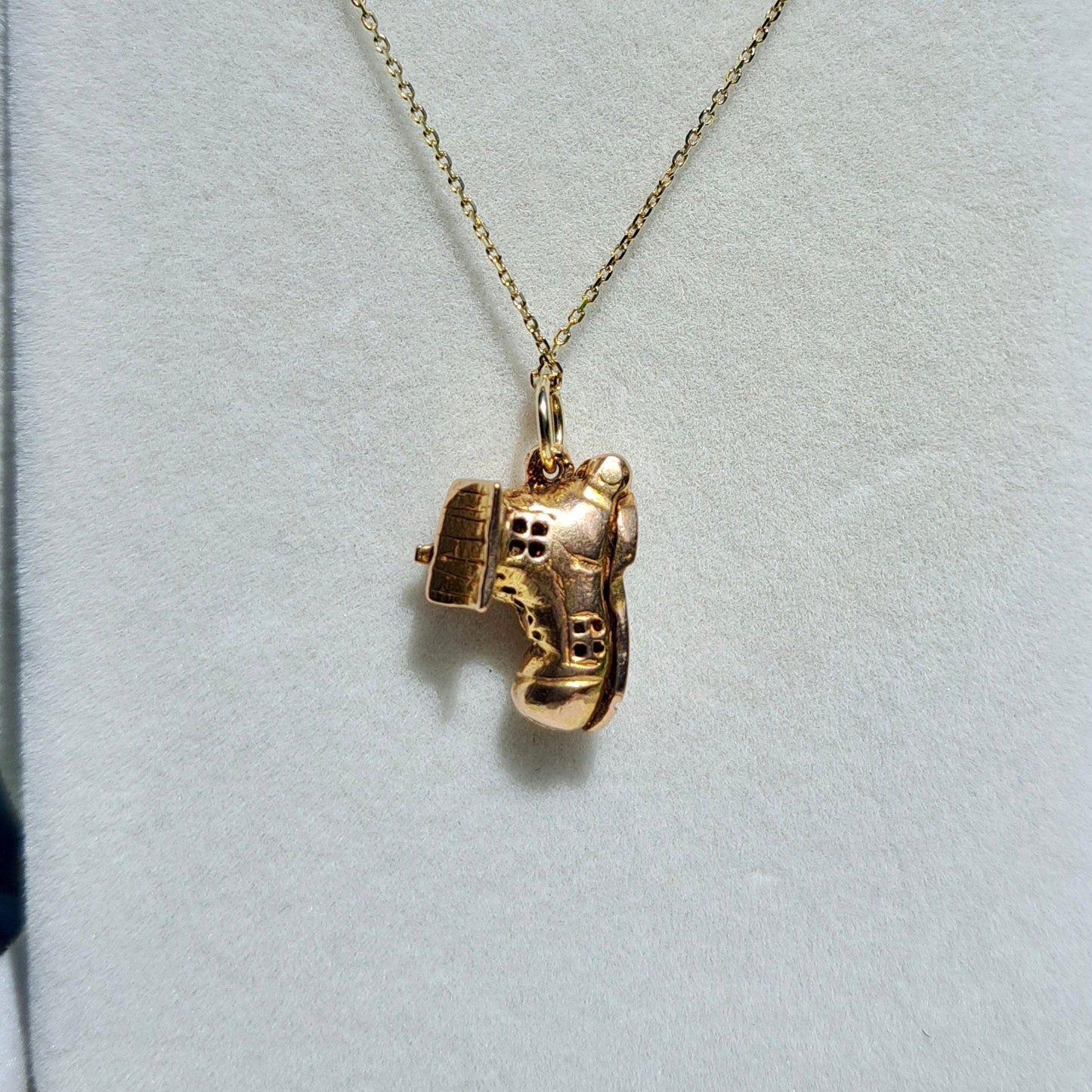 Vintage 9ct Gold Opening Boot Charm, 1957 - The Old Woman Who Lived In A Shoe