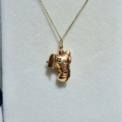 Vintage 9ct Gold Opening Boot Charm, 1957 - The Old Woman Who Lived In A Shoe