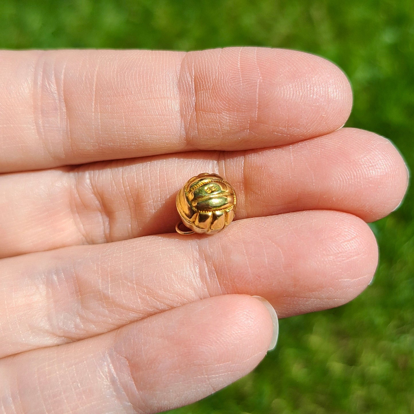 Vintage 9ct Gold Football Charm, 1960s