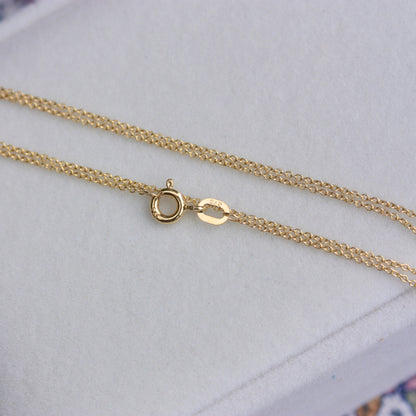 Solid 9ct Yellow Gold Cable Chain Necklace, 1mm