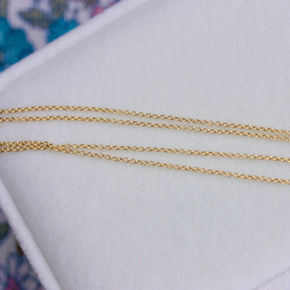 Solid 9ct Yellow Gold Cable Chain Necklace, 1mm