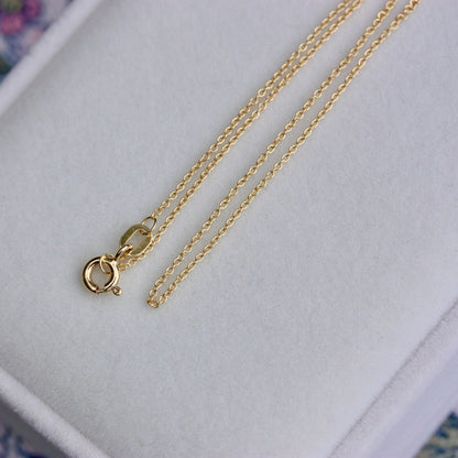 Solid 9ct Yellow Gold Cable Chain Necklace, 1mm