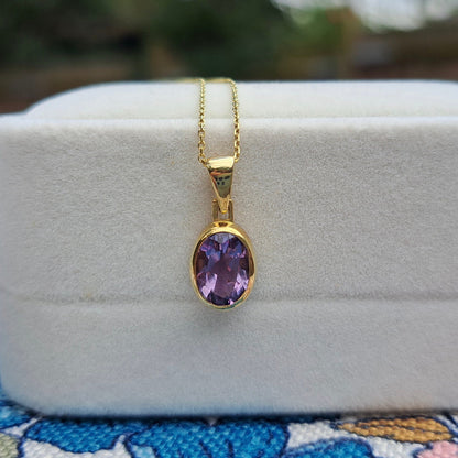 Solid 9ct Gold Gemstone Solitaire Pendants, New