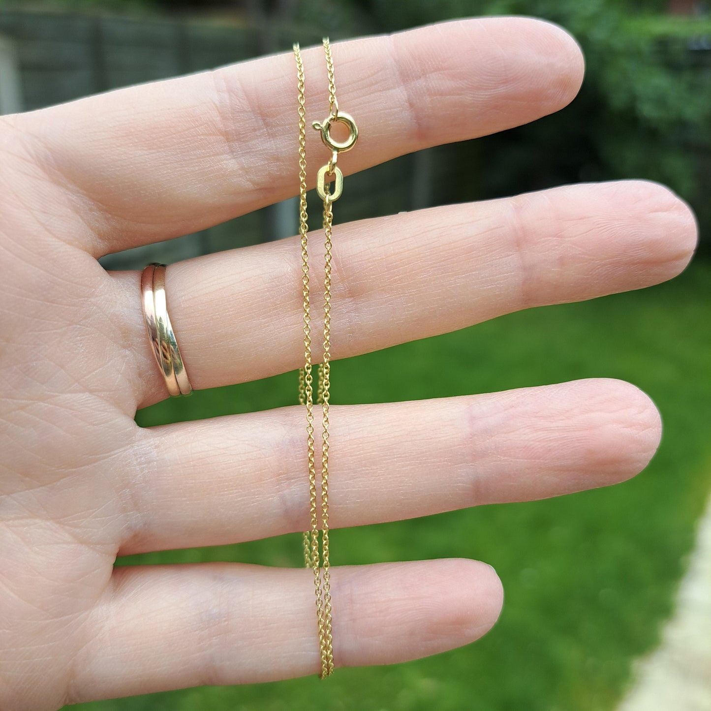Solid 9ct Yellow Gold Cable Chain Necklace, 1mm