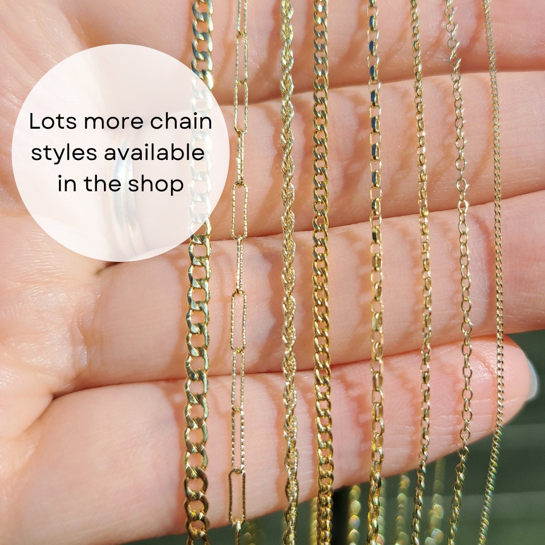 Solid 9ct Yellow Gold Micro Curb Chain, 0.7mm