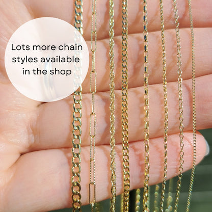 Solid 9ct Yellow Gold Micro Curb Chain, 0.7mm