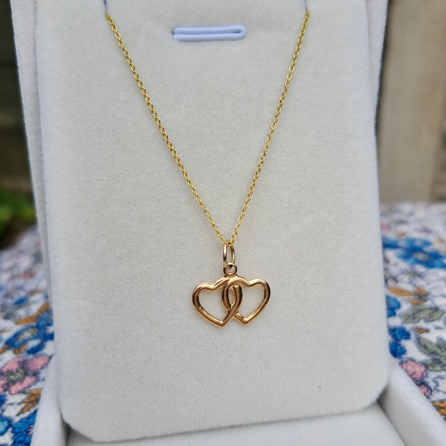 Vintage 9ct Gold Double Heart Charm / Pendant