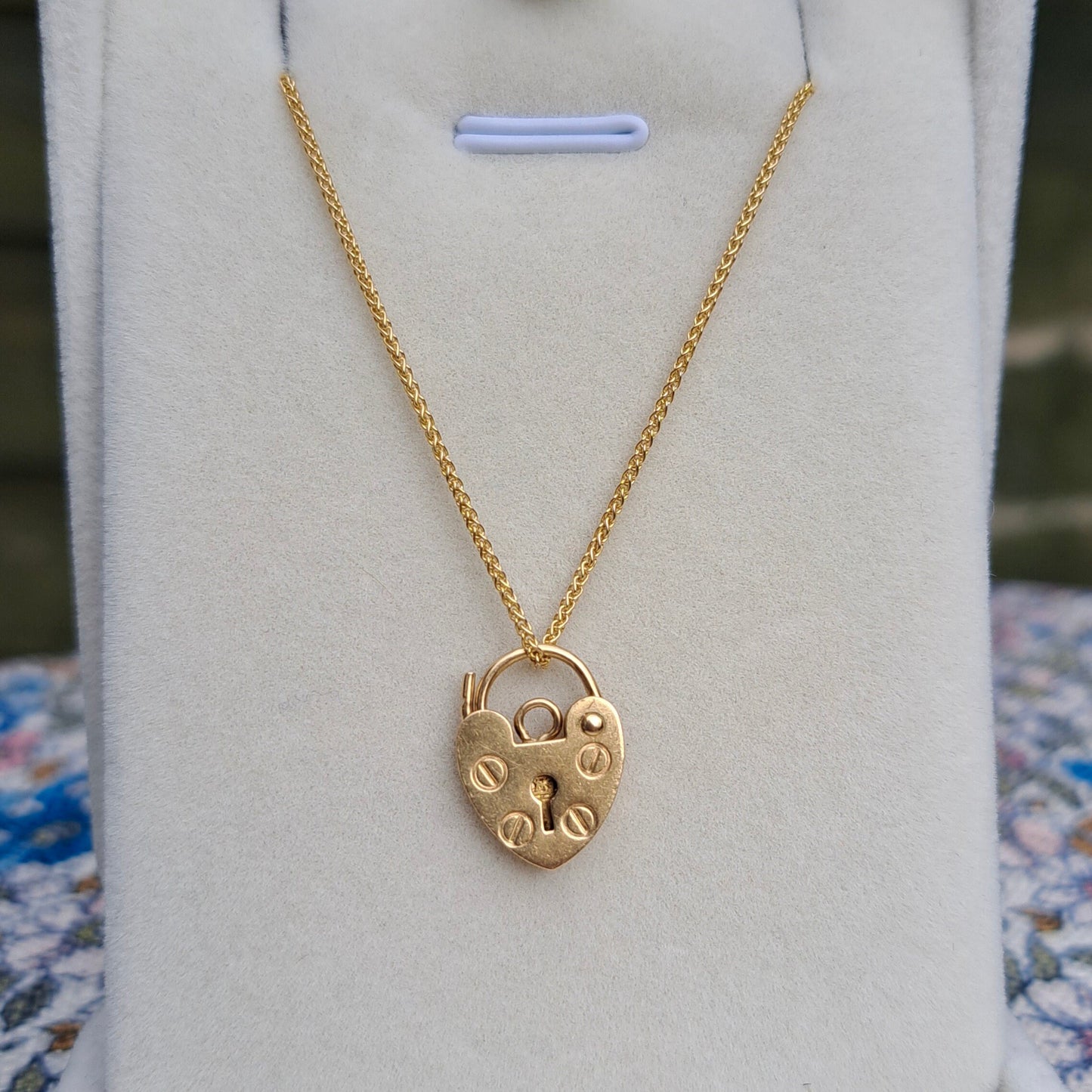 Vintage 9ct Gold Heart Padlock Clasp / Pendant, c1990s