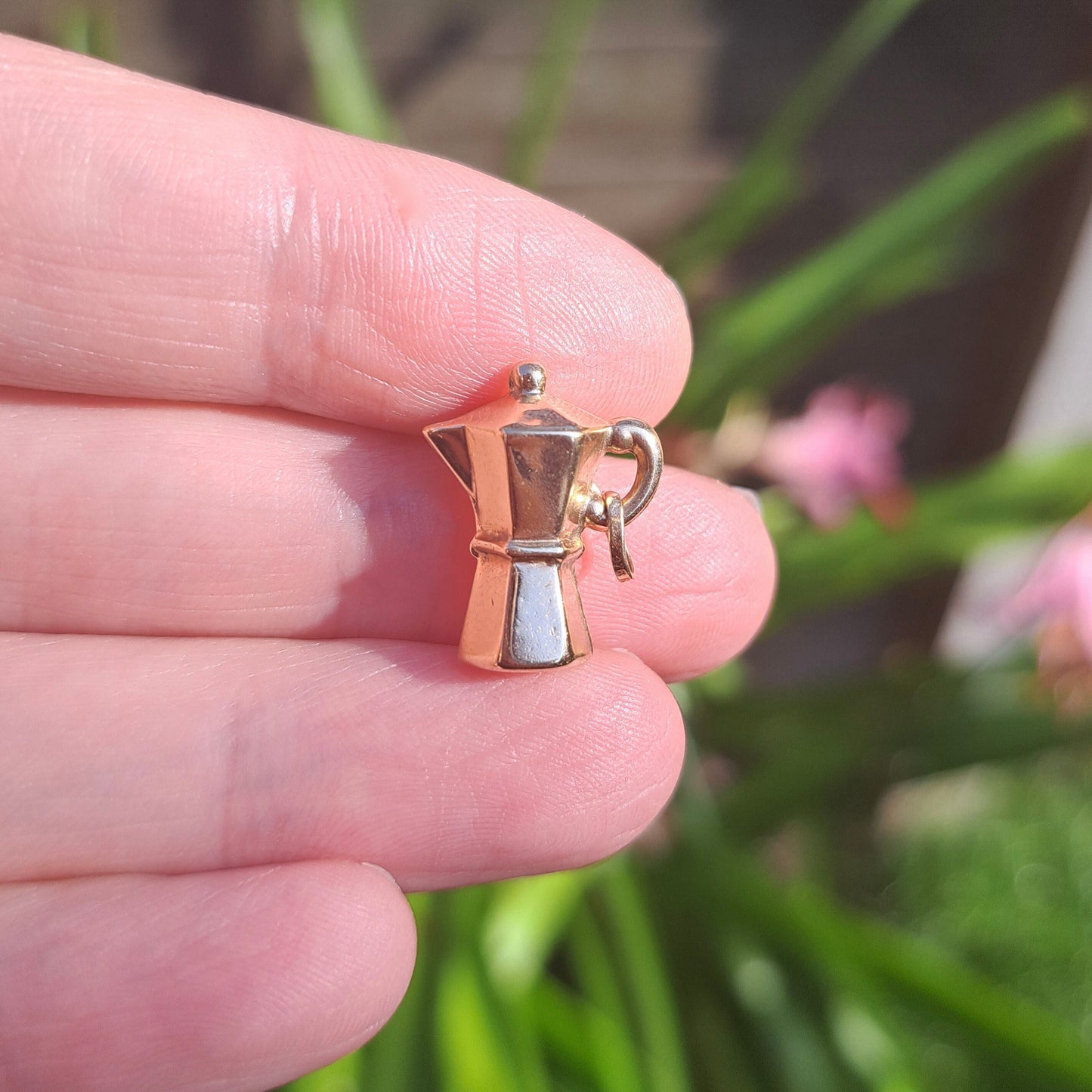 9ct Gold Espresso Coffee Pot Charm / Pendant