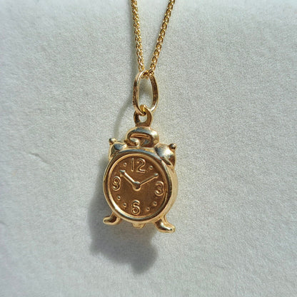 9ct Gold Alarm Clock Charm / Pendant