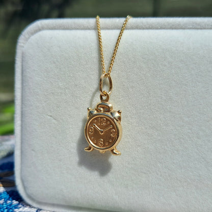 9ct Gold Alarm Clock Charm / Pendant