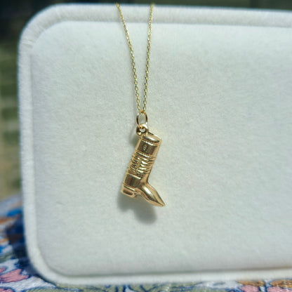 Vintage 9ct Gold Cowboy Boot Charm / Pendant, 1971