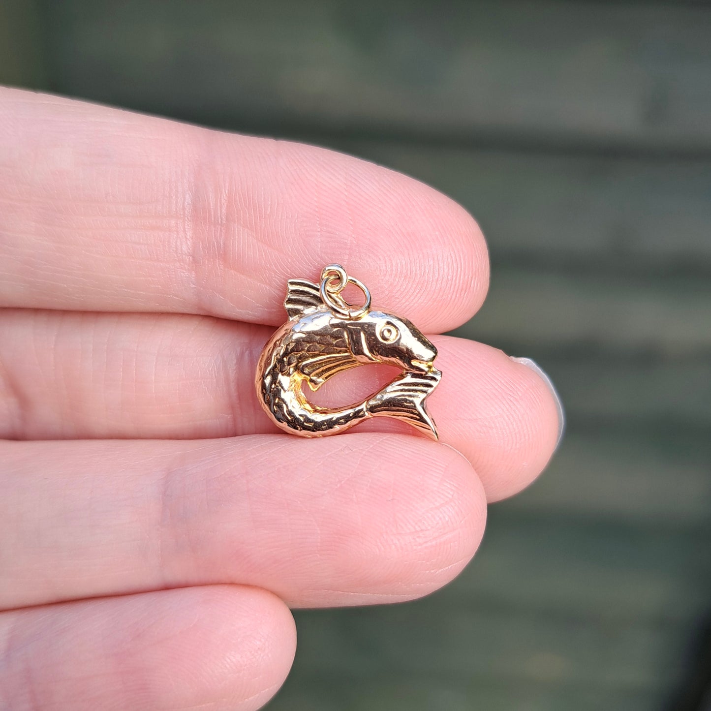 Vintage 9ct Gold Fish Charm, 1960s