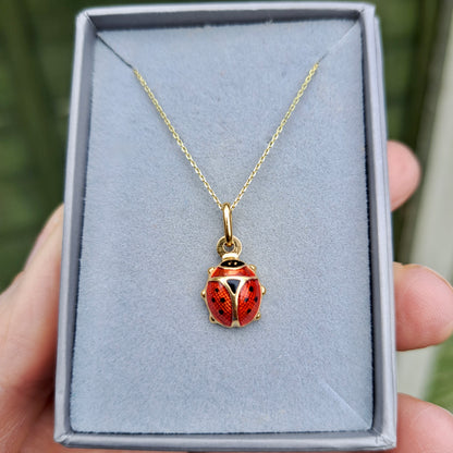 Pre-owned 9ct Gold and Enamel Ladybird Charm, Unoaerre