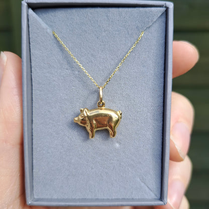 9ct Gold Lucky Pig Charm / Pendant
