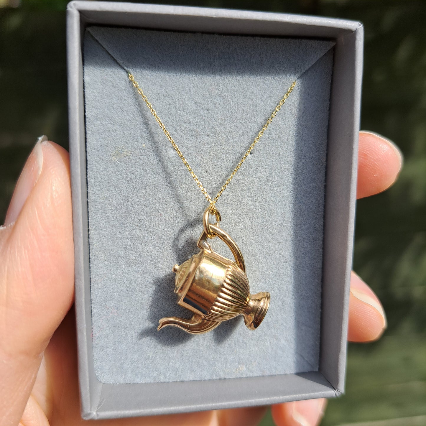 Vintage 9ct Gold Large Coffee Pot Charm, 1965