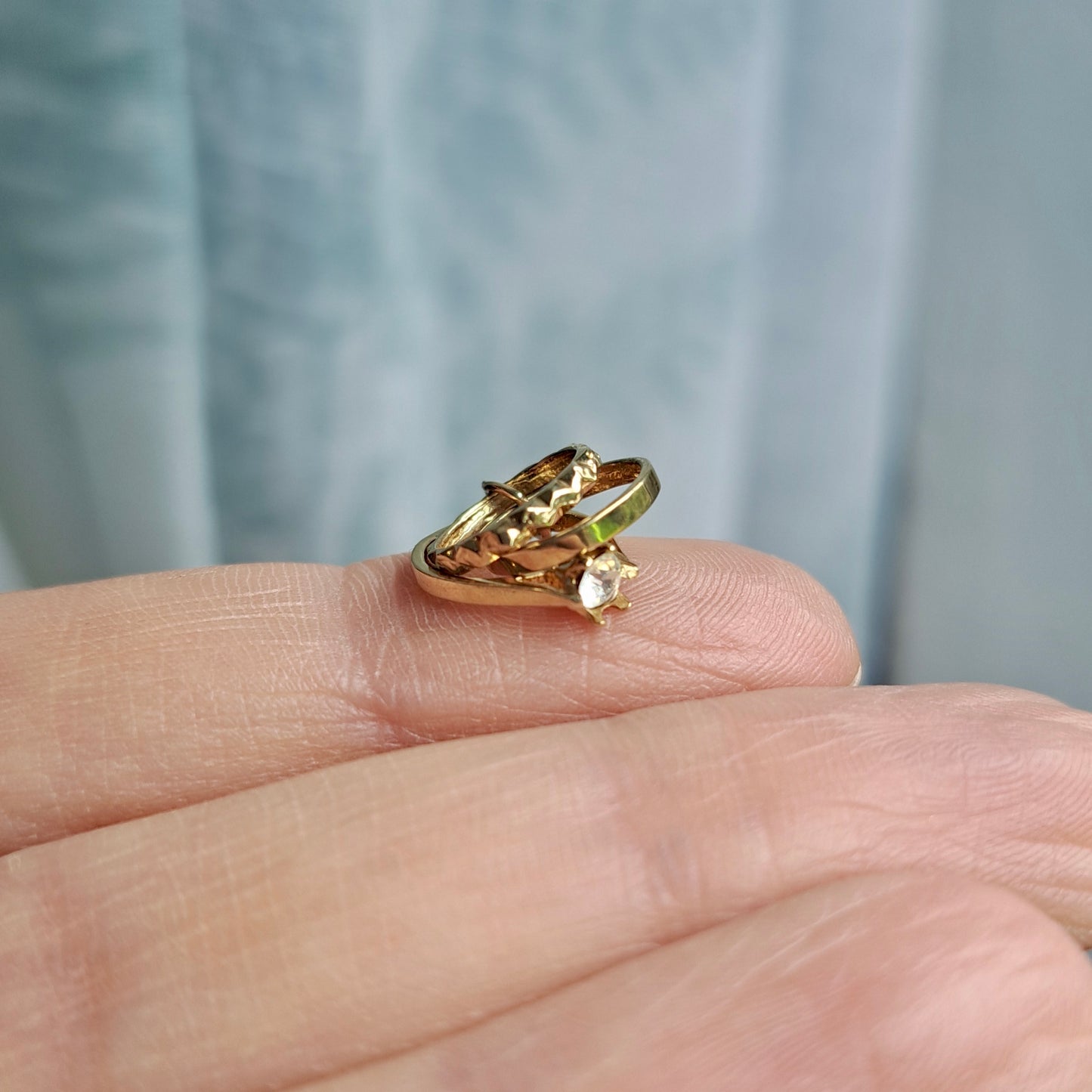 Vintage 9ct Gold Ring Set Charm - Wedding, Engagement, Eternity