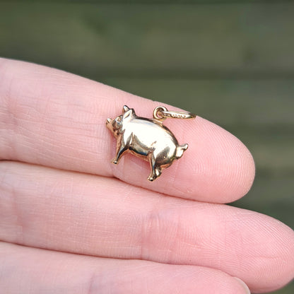 9ct Yellow Gold Pig Charm